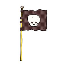 comic cartoon waving pirate flag N2