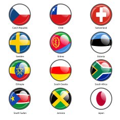 Set circle icon Flags of world sovereign states N6