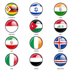 Set circle icon Flags of world sovereign states N9