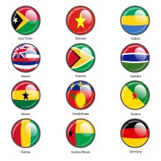 Set circle icon Flags of world sovereign states N10