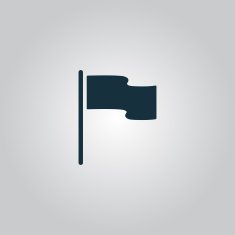 Flag icon Location marker symbol Flat design style N11