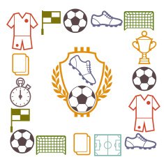 Sports background with soccer football symbols N8