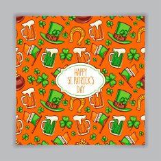 cute orange card for St Patrick`s Day