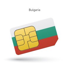 Bulgaria mobile phone sim card with flag