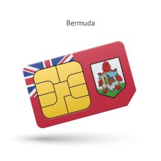 Bermuda mobile phone sim card with flag