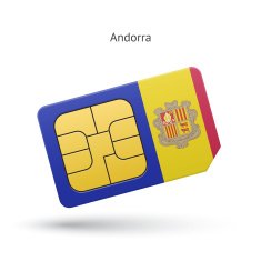 Andorra mobile phone sim card with flag