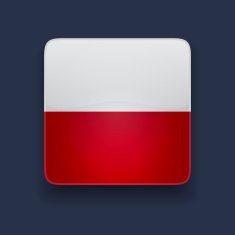 Square icon with flag of Poland N2