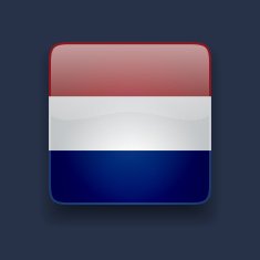 Square icon with flag of Netherlands N2