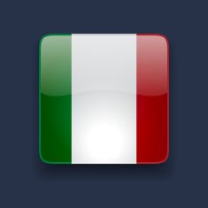 Square icon with flag of Italy