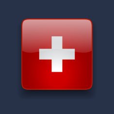 Square icon with flag of Switzerland
