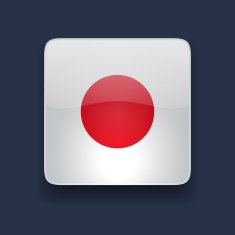 Square icon with flag of Japan