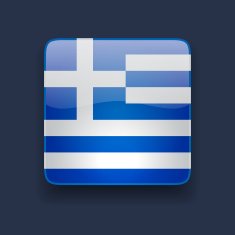 Square icon with flag of Greece N2