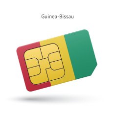 Guinea-Bissau mobile phone sim card with flag