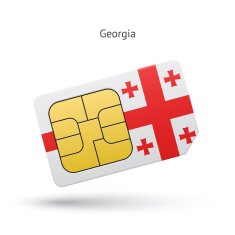 Georgia mobile phone sim card with flag