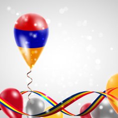 Armenian flag on balloon