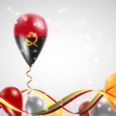 flag of Angola on balloon