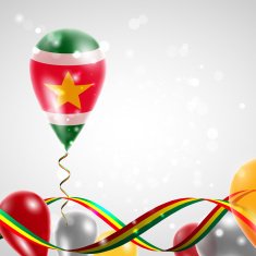 Flag of Suriname on balloon