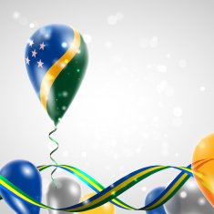 Flag of Solomon Islands on balloon