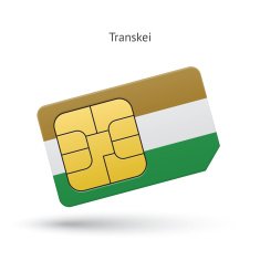 Transkei mobile phone sim card with flag