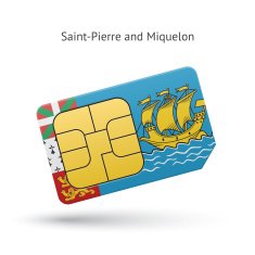 Saint-Pierre and Miquelon mobile phone sim card with flag