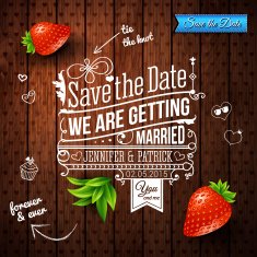 Save the date for personal holiday Wedding invitation on wooden N2