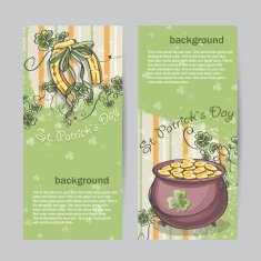 Set of vertical banners for St Patrick's Day with