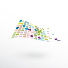 abstract color pixels floating