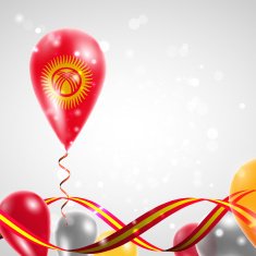 Flag of Kyrgyzstan on balloon