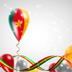 Flag of Cameroon on balloon