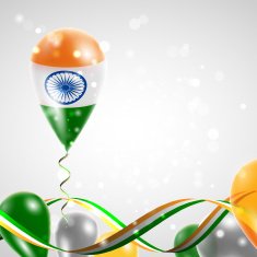 Flag of India on balloon