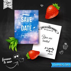Save the date for personal holiday Wedding invitation on chalkb N2