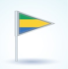 Flag set of Gabon vector illustration N3