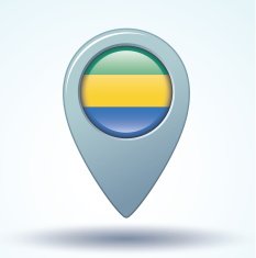 Flag set of Gabon vector illustration N4