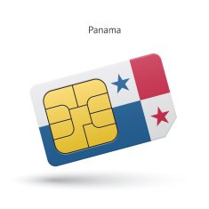Panama mobile phone sim card with flag