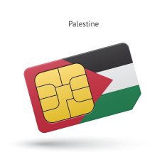 Palestine mobile phone sim card with flag