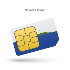 Navassa Island mobile phone sim card with flag