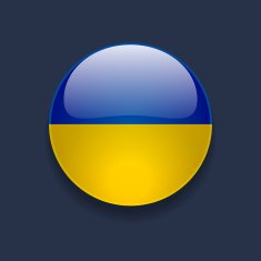Round icon with flag of Ukraine