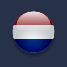 Round icon with flag of Netherlands N2