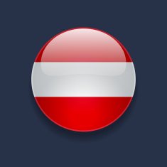 Round icon with flag of Austria