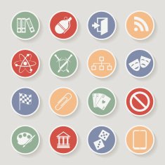 Universal Round Icons For Web and Mobile Vector illustration