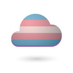 cloud with a transgender pride flag
