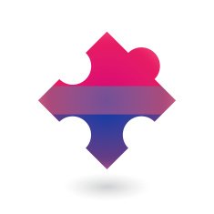 puzzle piece with a bisexual pride flag