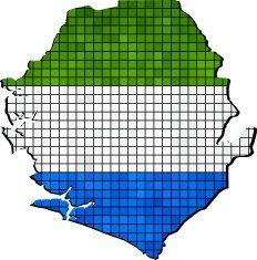 Sierra Leone map with flag inside