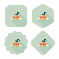 Halloween flag flat icon with long shadow eps10 N15