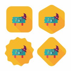 Halloween party flat icon with long shadow eps10 N3