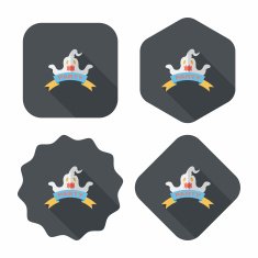 Halloween party flag flat icon with long shadow eps10 N19