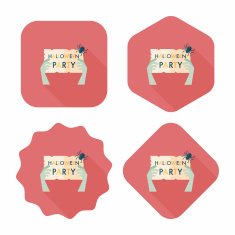 Halloween party flat icon with long shadow eps10 N8
