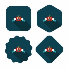 Halloween party flag flat icon with long shadow eps10 N22