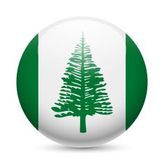 Round glossy icon of Norfolk Island
