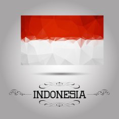 Vector geometric polygonal Indonesia flag